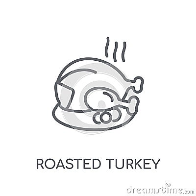 Roasted turkey linear icon. Modern outline Roasted turkey logo c Vector Illustration