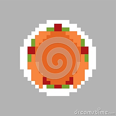 Roasted Turkey pixel art. pixelated Roast. vector illustration Vector Illustration