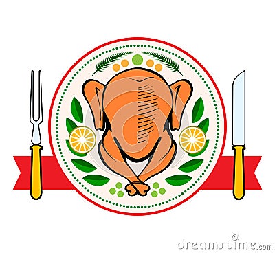 Roasted turkey symbol vector illustration Vector Illustration