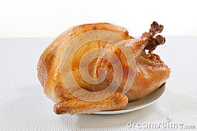 Roasted Turkey on white Stock Photo