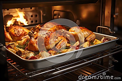 Roasted turkeys for Thanksgiving celebration dinner Stock Photo