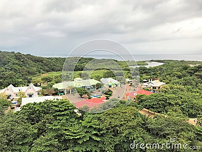 Roatan, Honduras - 11/29/17 - Mahogany Bay, cruise port terminal shopping area Editorial Stock Photo