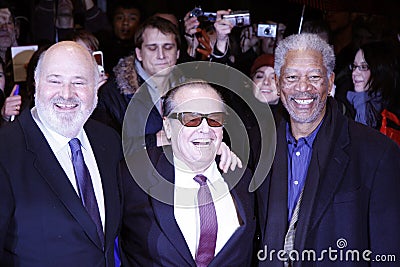 Rob Reiner, Jack Nicholson, Morgan Freeman Editorial Stock Photo