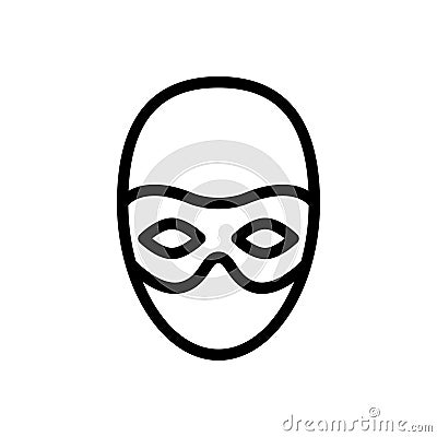 robber vector thin line icon Vector Illustration