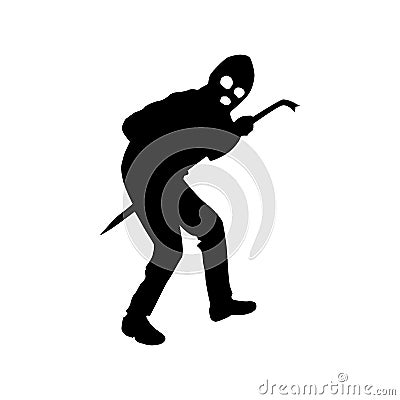 Robber silhouette black Vector Illustration