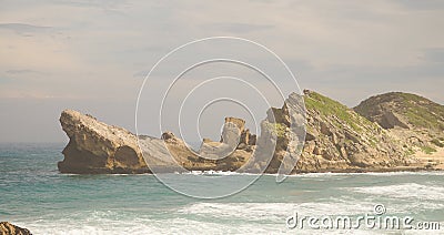 Robberg Nature Reserve rock and ocean formations near Plettenberg Bay in South Africa. Stock Photo