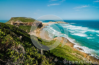 Robberg nature reserve near plettenberg bay indian ocean waves. South african beautiful landscape, South Africa, Garden route. Stock Photo