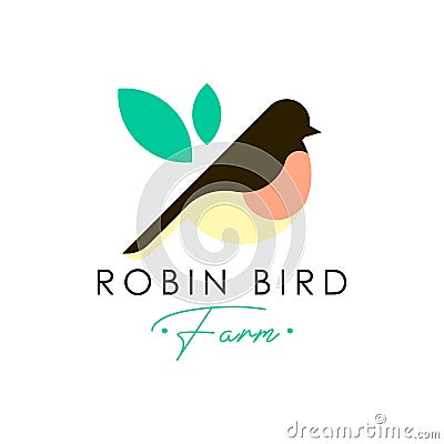 Robbin bird logo design concept vector Stock Photo