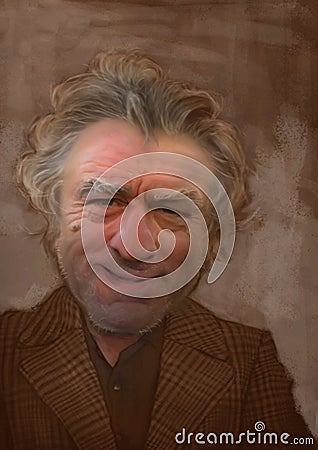 Robert De Niro caricature portrait Editorial Stock Photo