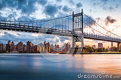 Robert F. Kennedy Bridge at sunset Stock Photo