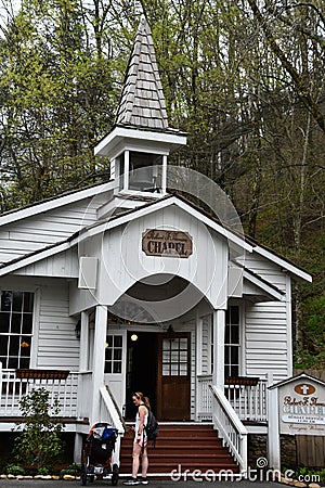 Robert F Thomas Chapel at Dollywood theme park in Sevierville, Tennessee Editorial Stock Photo