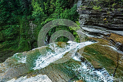 Robert H. Treman State Park: Licifer Falls Stock Photo