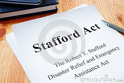 The Robert T. Stafford Disaster Relief and Emergency Assistance Act Stock Photo