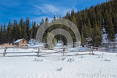 Roberts Cabin on Boreas Pass Road, Fairplay, Colorado Stock Photo