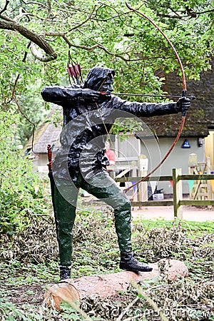 Robin Hood Statue Stock Photo