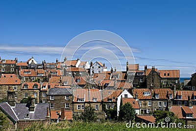 Robin Hoods Bay Homes and Roofs Stock Photo
