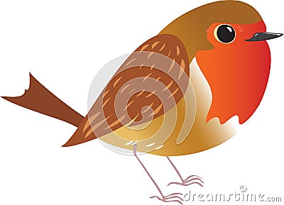 Robin redbreast Cartoon Illustration