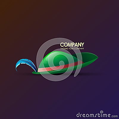 Robinhood hat 3d logo vector icon. vecto illustration Vector Illustration