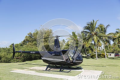 The Robinson R44 Helicopter from Cana Fly in Punta Cana, Dominican Republic Editorial Stock Photo