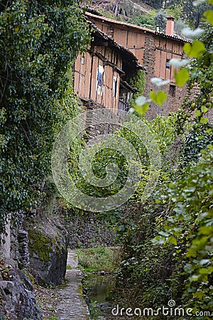 Robledillo de Gata detail typical stone houses in Extremadura, Spain Stock Photo