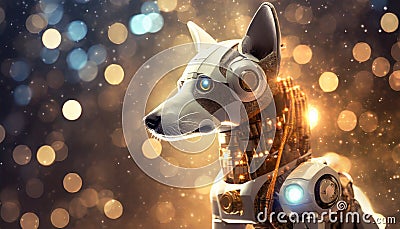 robo dog with effective bokeh Stock Photo