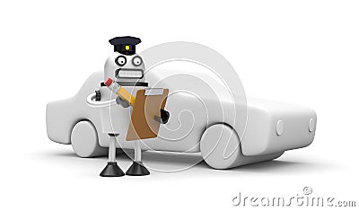 Robocop officer towing auto Stock Photo