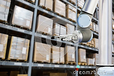 Roboric arm in warehouse Stock Photo