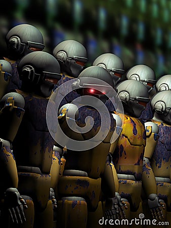 Robot alert Stock Photo