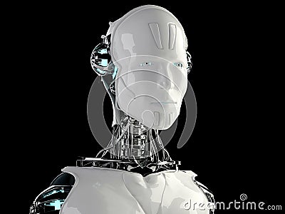 Robot android men Stock Photo