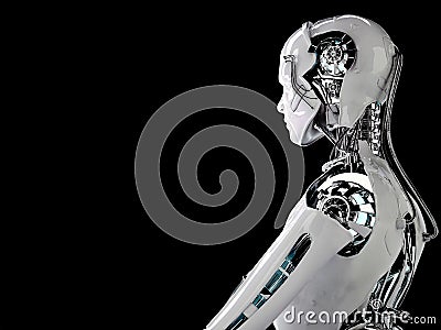 Robot android men Stock Photo