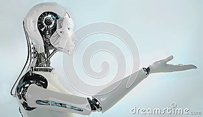 Robot android women Stock Photo