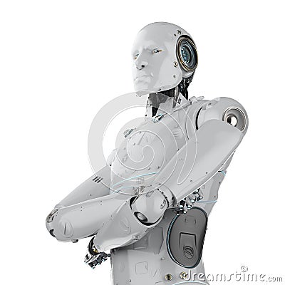 Robot arm crossed Stock Photo