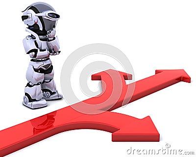 Robot with arrow symbol Stock Photo