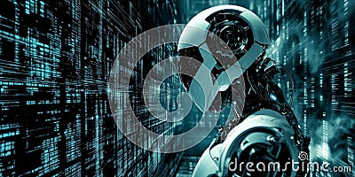 Robot, Artificial Intelligence, AI, Cyber, Future, Technology, Automation, Data, Machine Learning Stock Photo