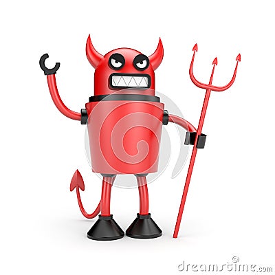 Robot as Devil Stock Photo