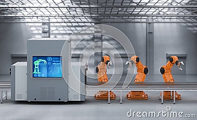 Robot assembly line Stock Photo