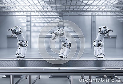 Robot assembly line Stock Photo