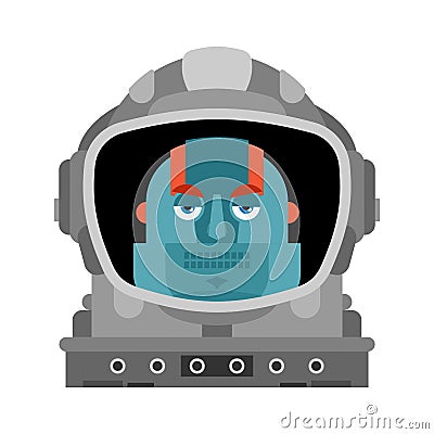 Robot astronaut isolated. Cyborg spaceman. vector illustration Vector Illustration