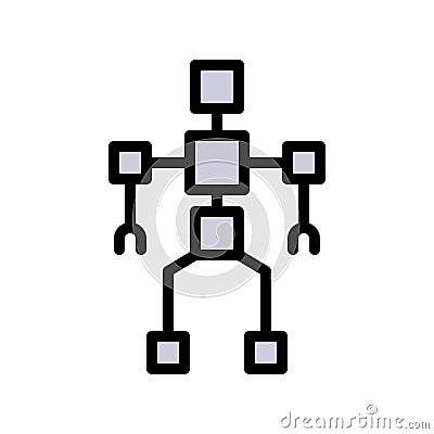 Robot blueprint vector, Artificial related filled design icon Stock Photo