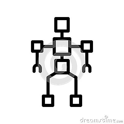 Robot blueprint vector, Artificial related line design icon Stock Photo