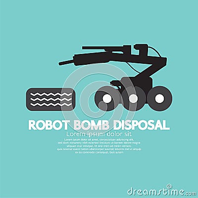 Robot Bomb Disposal. Vector Illustration