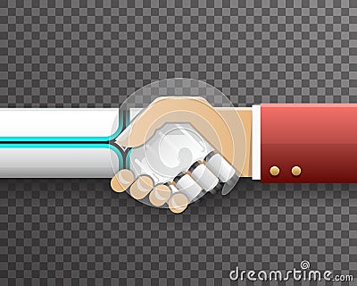 Robot Businessman Handshake Innovation Technology Partnership Symbol Transparent Background Design Vector Vector Illustration