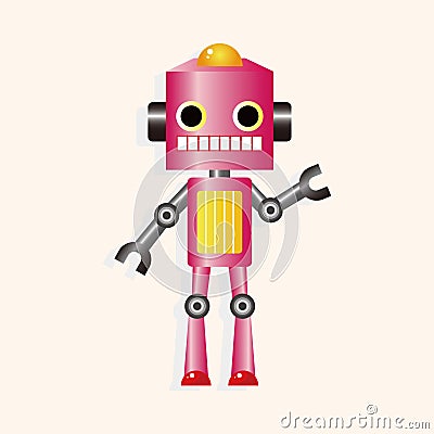 Robot cartoon theme elements vector,eps Vector Illustration