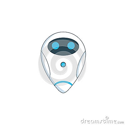 Cartoon robot with blue eyes Stock Photo