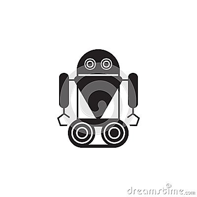 robot on caterpillar icon. Element of robots for advertising signs, mobile concept and web apps. Icon for website design and devel Stock Photo