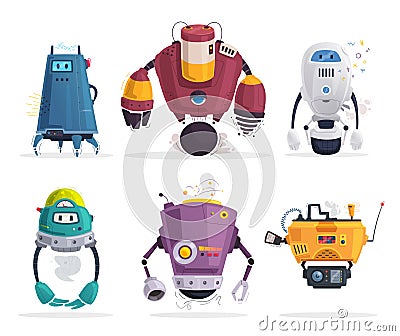 Robot character. Technology, future. Cartoon vector illustration Vector Illustration