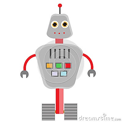 Robot character. vector illustration, isolated design element. Friendly android Vector Illustration