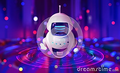 Robot, chat bot, android and digital evolution of robotics Cartoon Illustration