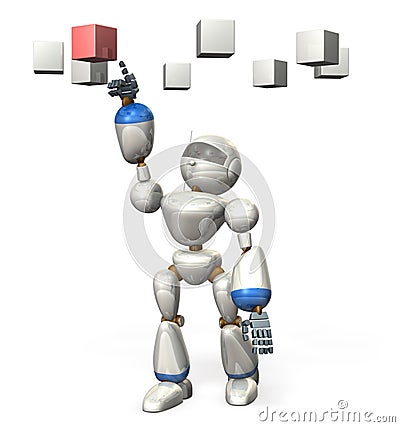 Robot choose it . Stock Photo