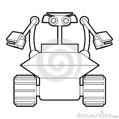 Robot collector icon outline Vector Illustration